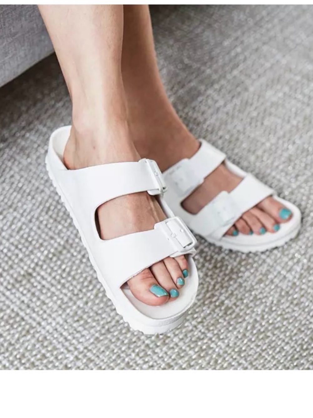 Birkenstock Arizona Eva White Double-Strap Slide Sandals